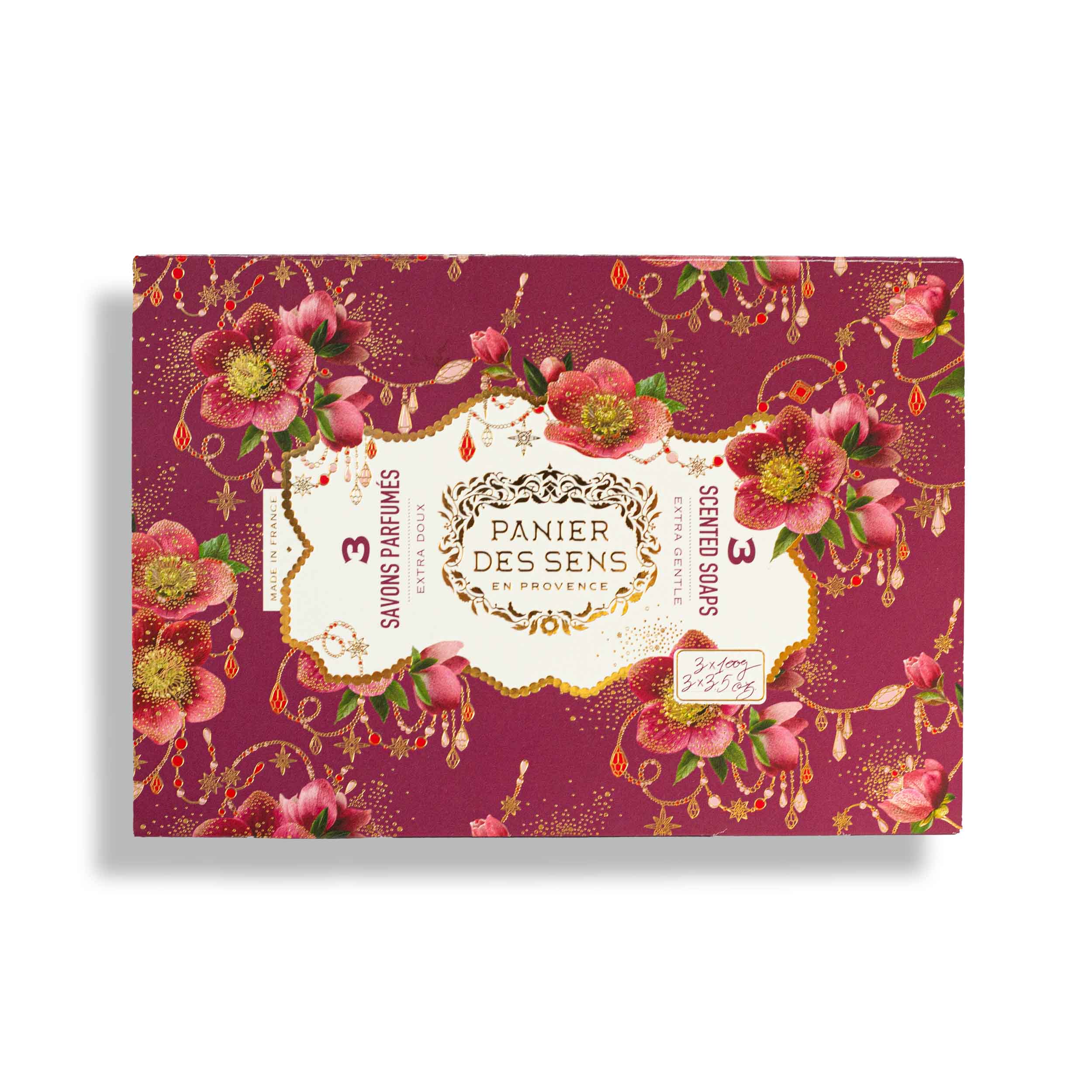 Panier des Sens Coffret Noël 2026 cadeau de savons parfumés 3x100g Panier des Sens Coffret Noël 2026 cadeau de savons parfumés 3x100g