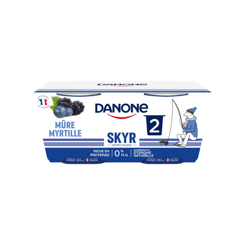 Danone Skyr Mûre myrtille 2x145g Danone Skyr Mûre myrtille 2x145g
