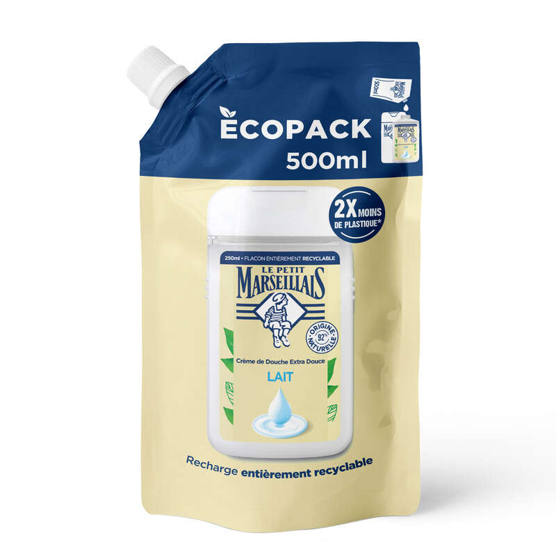 Le Petit Marseillais Recharge Crème douche extra-doux lait 500ml Le Petit Marseillais Recharge Crème douche extra-doux lait 500ml