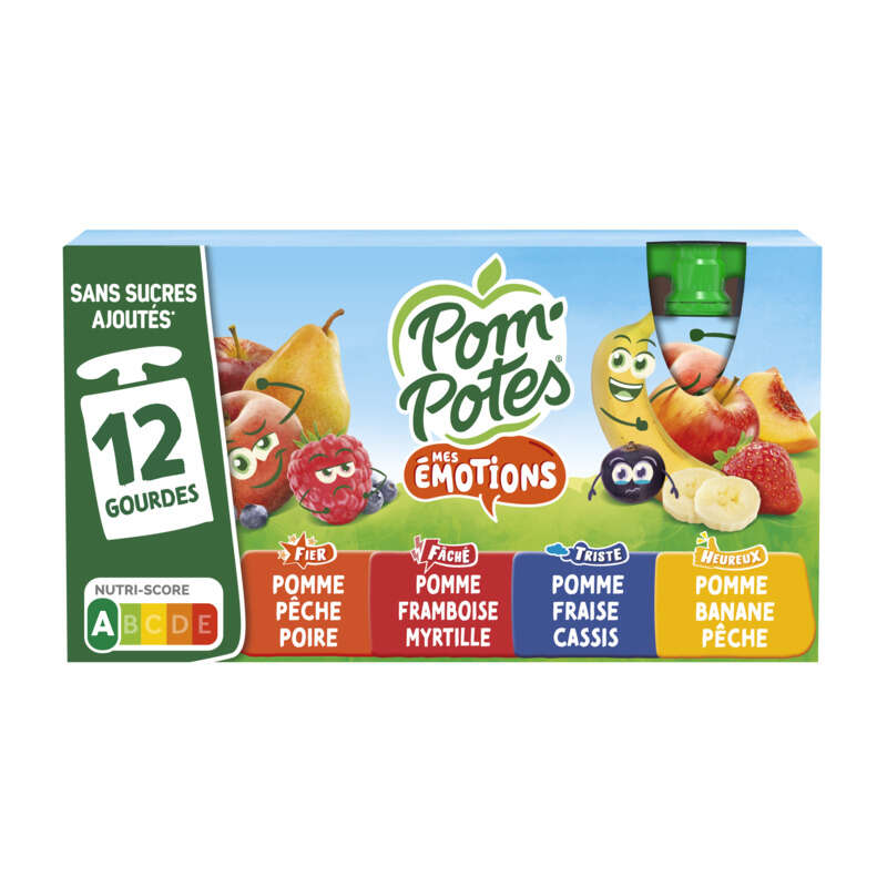Pompotes Compotes Gourdes Mes émotions 12x90g Pompotes Compotes Gourdes Mes émotions 12x90g