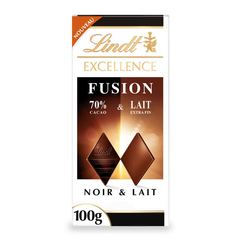 Lindt Excellence Fusion Noir 70% Et Lait 100g Lindt Excellence Fusion Noir 70% Et Lait 100g