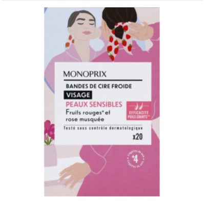 Monoprix Bandes De Cire Froide Visage x20 Monoprix Bandes De Cire Froide Visage X20
