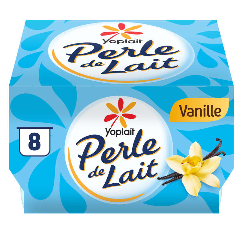 Perle De Lait vanille Yaourt Brassé pots 8x125g Perle De Lait vanille Yaourt Brassé pots 8x125g