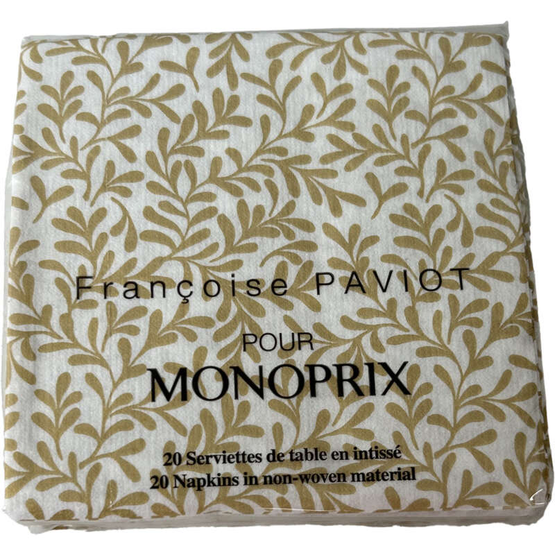 Monoprix Serviettes Feuillage Marius 25x25cm x20 Monoprix Serviettes Feuillage Marius 25x25cm x20