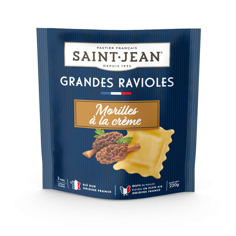 Saint Jean Grandes Ravioles aux Morilles à la crème 220g Saint Jean Grandes Ravioles aux Morilles à la crème 220g