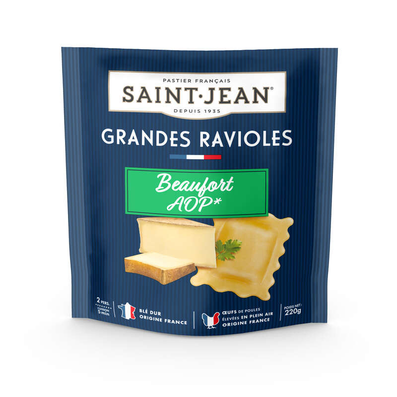 Saint Jean Grandes Ravioles au Beaufort AOP 220g Saint Jean Grandes Ravioles au Beaufort AOP 220g