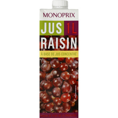 Monoprix Jus de raisin rouge à base de jus concentré 1L Monoprix Jus de raisin rouge à base de jus concentré 1L