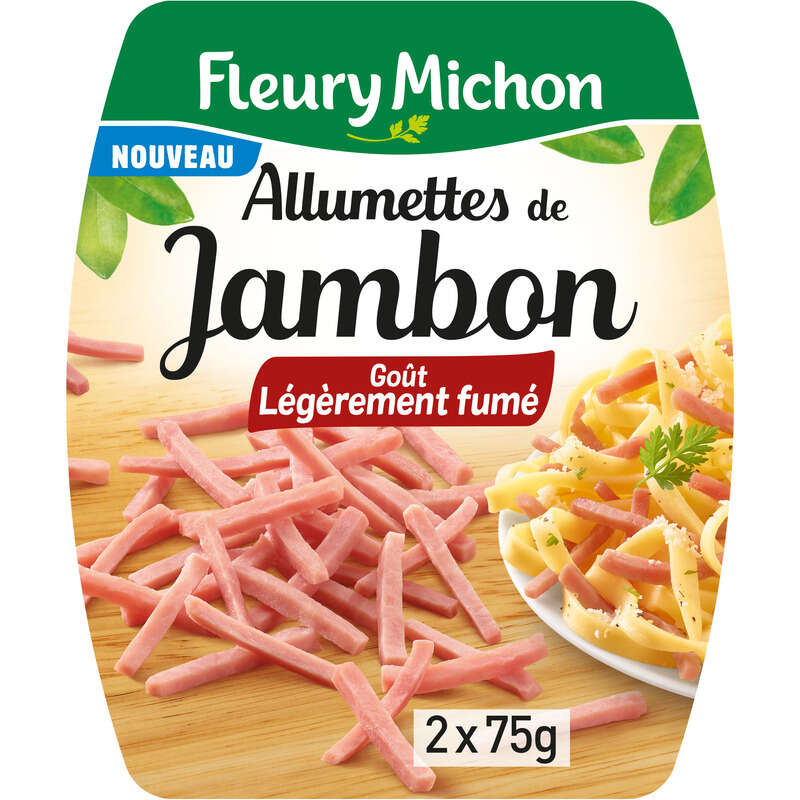 Fleury Michon Allumettes de Jambon Goût légèrement fumé 2x75g Fleury Michon Allumettes de Jambon Goût légèrement fumé 2x75g
