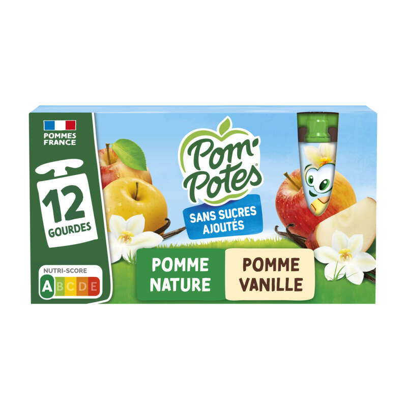 Pom'Potes Compotes Gourdes Pomme Vanille 12x90g Pom'Potes Compotes Gourdes Pomme Vanille 12x90g