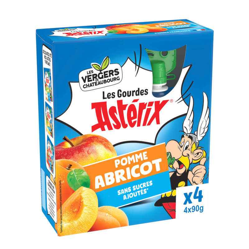 Les Vergers de Chateaubourg Gourde Pomme Abricot 4x90g Les Vergers de Chateaubourg Gourde Pomme Abricot 4x90g
