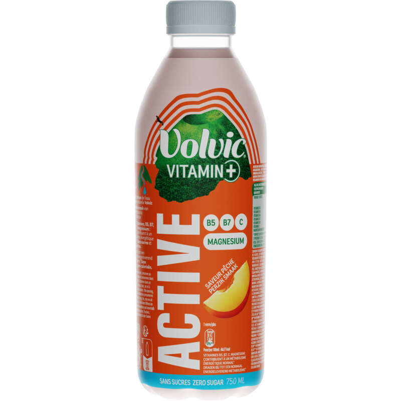 Volvic Vitamin + Active Saveur Pêche 75cl Volvic Vitamin + Active Saveur Pêche 75cl