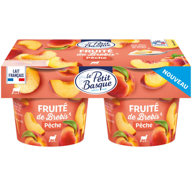 Le Petit Basque Fruité de brebis pêche 2x125g Le Petit Basque Fruité de brebis pêche 2x125g