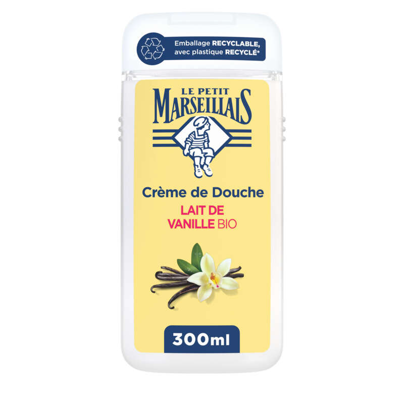 Le Petit Marseillais Crème de douche extra doux Lait de vanille Bio 300ml Le Petit Marseillais Crème de douche extra doux Lait de vanille Bio 300ml