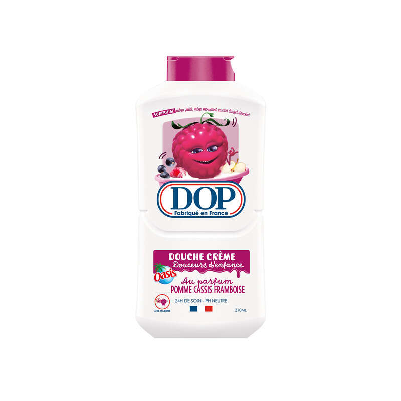 Dop Douche Crème douceurs d’enfance au parfum Pomme Cassis Framboise 310ml Dop Douche Crème douceurs d’enfance au parfum Pomme Cassis Framboise 310ml