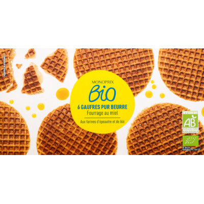 Monoprix Bio Gaufres Fourrage Au Miel 175g Monoprix Bio Gaufres Fourrage Au Miel 175g