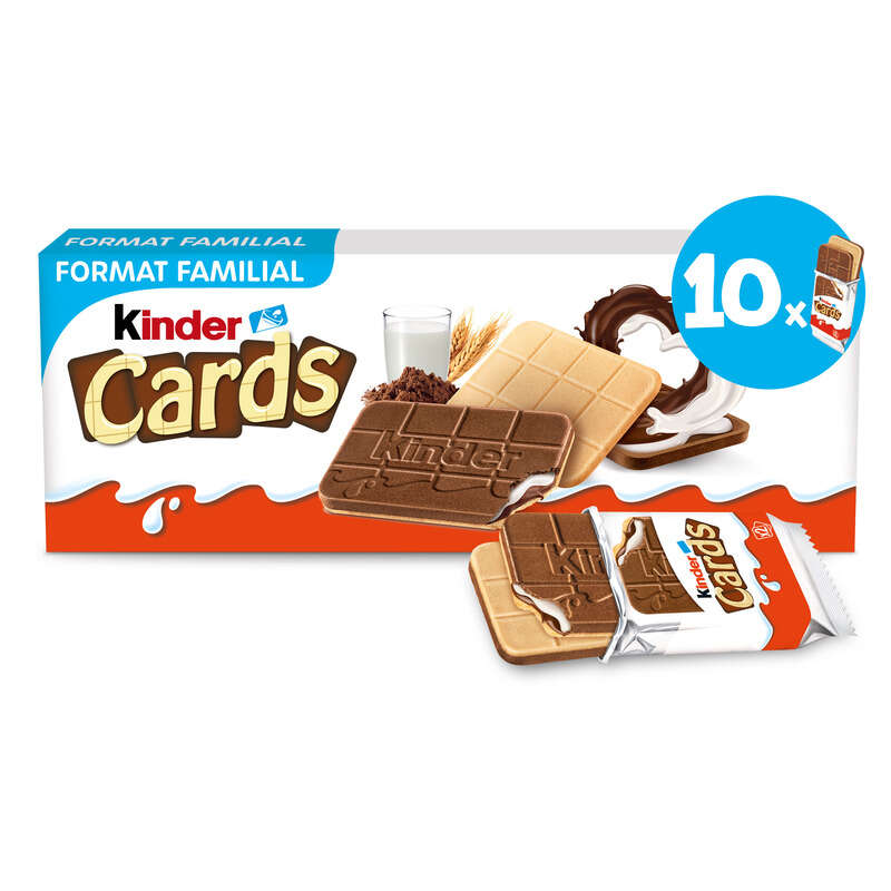 kinder Cards Family Pack Gaufrettes Fourrées au Lait & cacao 10x2 kinder Cards Family Pack Gaufrettes Fourrées au Lait & cacao 10x2