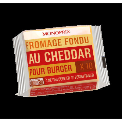 Monoprix Fromage fondu hamburger x10 tranches 200g Monoprix Fromage fondu hamburger x10 tranches 200g