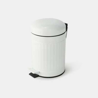 Monoprix Maison Poubelle Ronde, À Pédale, 3L, Blanc Mat Monoprix Maison Poubelle Ronde, À Pédale, 3L, Blanc Mat