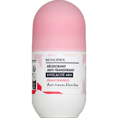 Monoprix Déodorant Soin Peaux Sensibles Tenue 48H 50Ml Monoprix Déodorant Soin Peaux Sensibles Tenue 48H 50Ml