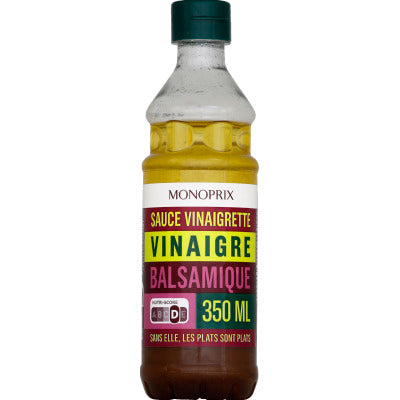 Monoprix Sauce vinaigrette Huile d'olive 10% et vinaigre balsamique 35cl Monoprix Sauce vinaigrette Huile d'olive 10% et vinaigre balsamique 35cl