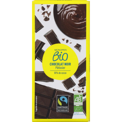 Monoprix Bio Chocolat Noir Pâtissier 55% De Cacao 200g Monoprix Bio Chocolat Noir Pâtissier 55% De Cacao 200G