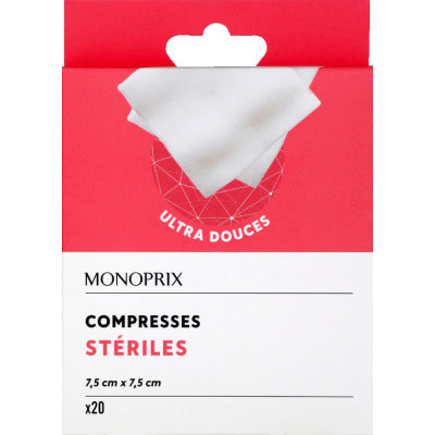 Monoprix Compresses Stériles X20 Monoprix Compresses Stériles X20