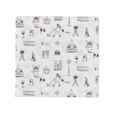 Monoprix 20 Serviettes, Grise Et Rouge, 40X40Cm Monoprix 20 Serviettes, Grise Et Rouge, 40X40Cm