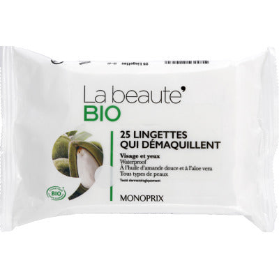 Monoprix La beauté bio Les lingettes qui démaquillent x25 Monoprix La beauté bio Les lingettes qui démaquillent x25