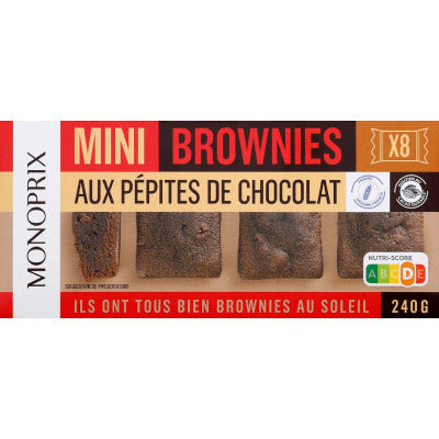 Monoprix Mini Brownies Aux Pépites De Chocolat 240G Monoprix Mini Brownies Aux Pépites De Chocolat 240G