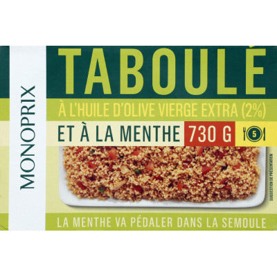 Monoprix Taboulé à l'huile d'olive et à la menthe 730g Monoprix Taboulé à l'huile d'olive et à la menthe 730g