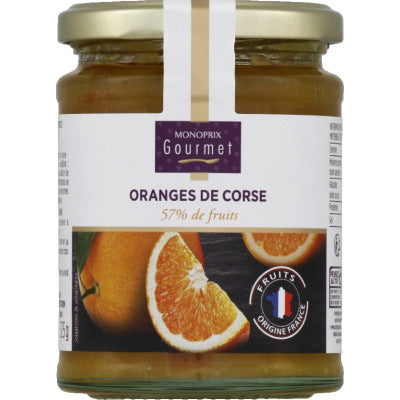 Monoprix Gourmet Oranges de Corse 57% de fruits 325g Monoprix Gourmet Oranges de Corse 57% de fruits 325g