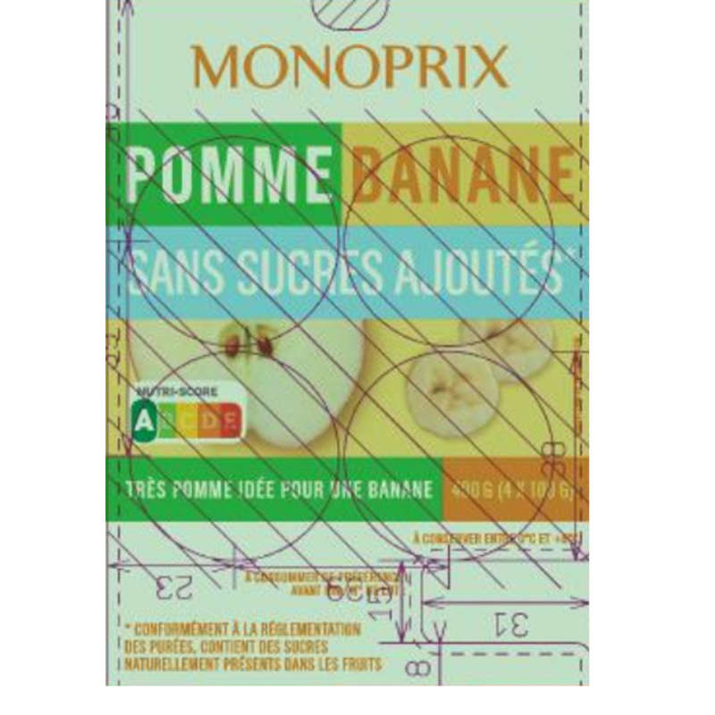 Monoprix pomme banane 4x100g Monoprix pomme banane 4x100g