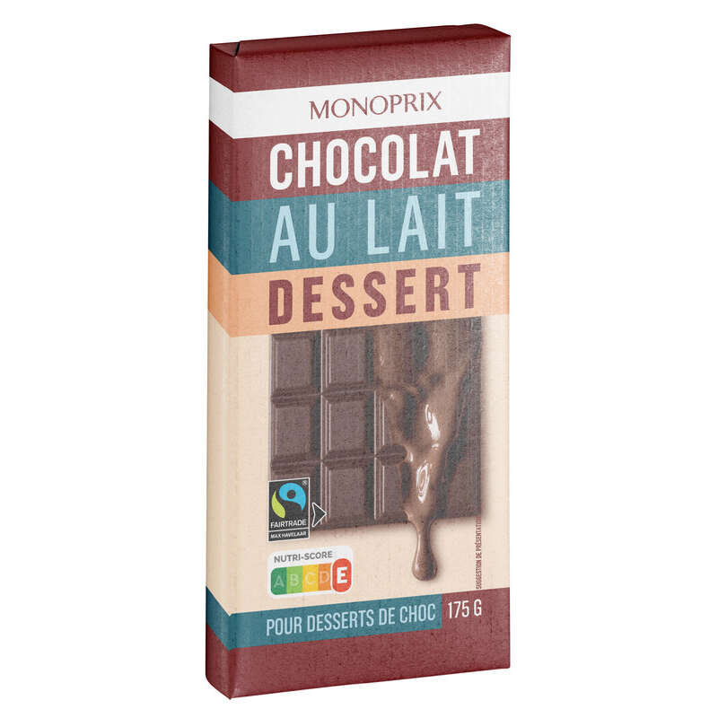 Monoprix Tablette de Chocolat Lait Dessert 175g Monoprix Tablette de Chocolat Lait Dessert 175g