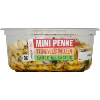 Monoprix Mini Penne Tomates Mozza sauce Basilic 180g Monoprix Mini Penne Tomates Mozza sauce Basilic 180g