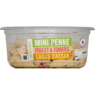 Monoprix Mini Penne Poulet Tomates Sauce César 180g Monoprix Mini Penne Poulet Tomates Sauce César 180g