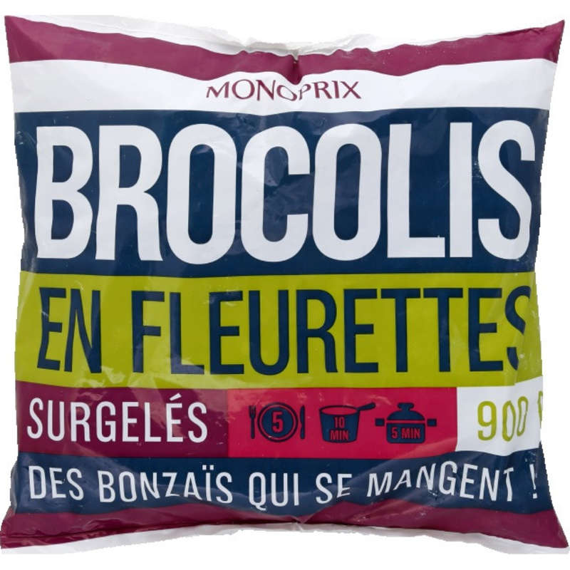 Monoprix Brocolis en fleurettes surgelés 900g Monoprix Brocolis en fleurettes surgelés 900g