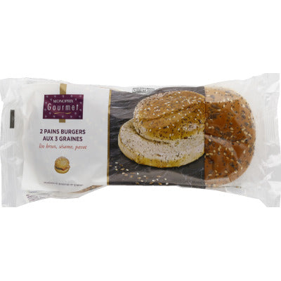 Monoprix Gourmet Pains Burger 3 Graines 150G Monoprix Gourmet Pains Burger 3 Graines 150G