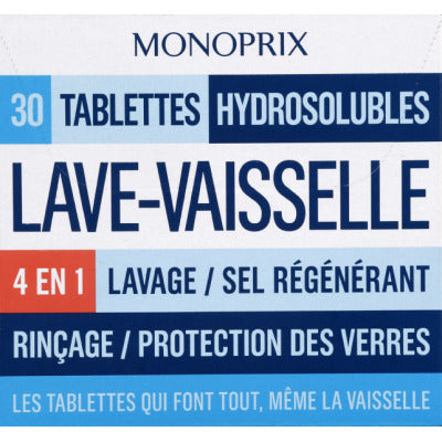 Monoprix Tablettes Hydrosolubles Lave-Vaisselle 4 En 1 X30 Monoprix Tablettes Hydrosolubles Lave-Vaisselle 4 En 1 X30