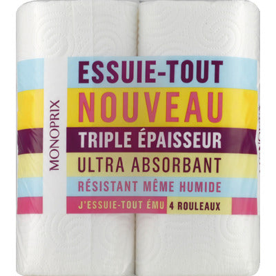 Monoprix Essuie-Tout Triple Epaisseur x4 Monoprix Essuie-Tout Triple Epaisseur x4