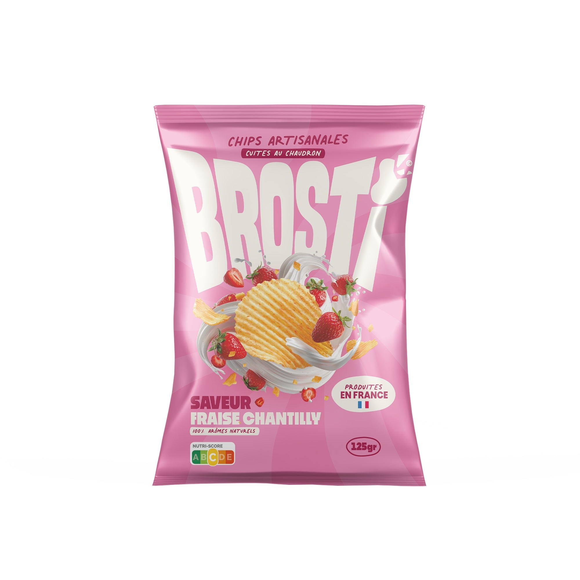 Brosti Chips artisanales fraise chantilly 125g Brosti Chips artisanales fraise chantilly 125g