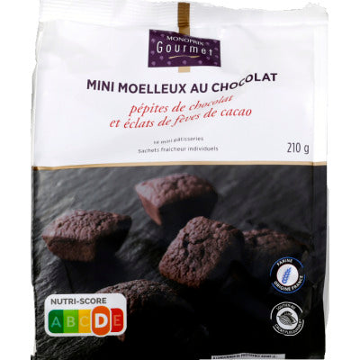 Monoprix Gourmet Mini Moelleux Au Chocolat, Pépites De Chocolat 210g Monoprix Gourmet Mini Moelleux Au Chocolat, Pépites De Chocolat 210G