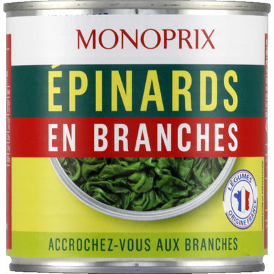 Monoprix Épinards En Branches 265g Monoprix Épinards En Branches 265g