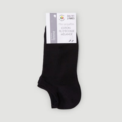 Monoprix Lot 2 Mini-Socquettes Fil D'Écosse, Noir Multicolore Taille Unique Monoprix Lot 2 Mini-Socquettes Fil D'Écosse, Noir Multicolore Taille Unique
