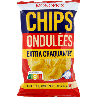 Monoprix Chips Ondulées Extra Craquantes 150g Monoprix Chips Ondulées Extra Craquantes 150g