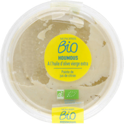 Monoprix Bio Houmous à l'huile d'olive vierge extra 180g Monoprix Bio Houmous à l'huile d'olive vierge extra 180g