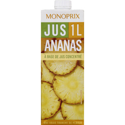Monoprix Jus d'ananas à base de jus concentré 1L Monoprix Jus d'ananas à base de jus concentré 1L