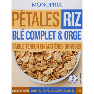 Monoprix Pétales De Riz, Blé Complet & Orge 375g Monoprix Pétales De Riz, Blé Complet & Orge 375g