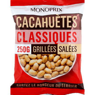 Monoprix Cacahuètes Grillées & Salées 250g Monoprix Cacahuètes Grillées & Salées 250g
