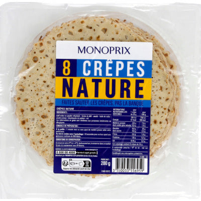 Monoprix 8 Crêpes Nature 280g Monoprix 8 Crêpes Nature 280g
