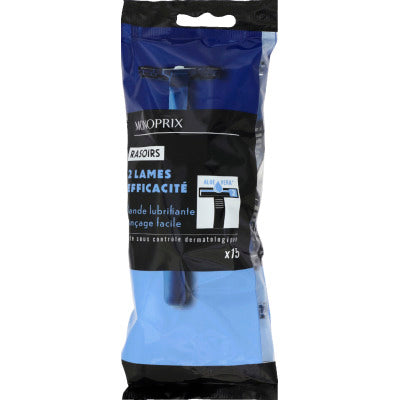 Monoprix Rasoirs Jetables 2 Lames X15 Monoprix Rasoirs Jetables 2 Lames X15